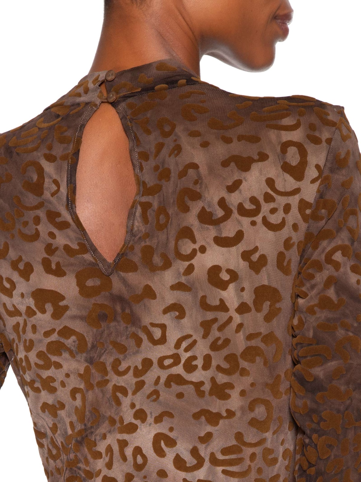 Vestido Devorê Onça Manga Longa Animal Print Animale Jeans