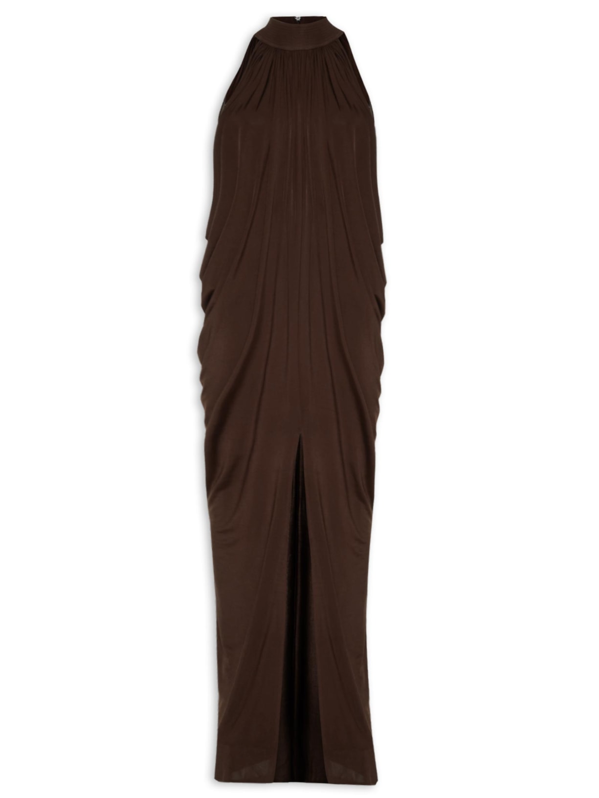 Vestido Drapeado - Marrom