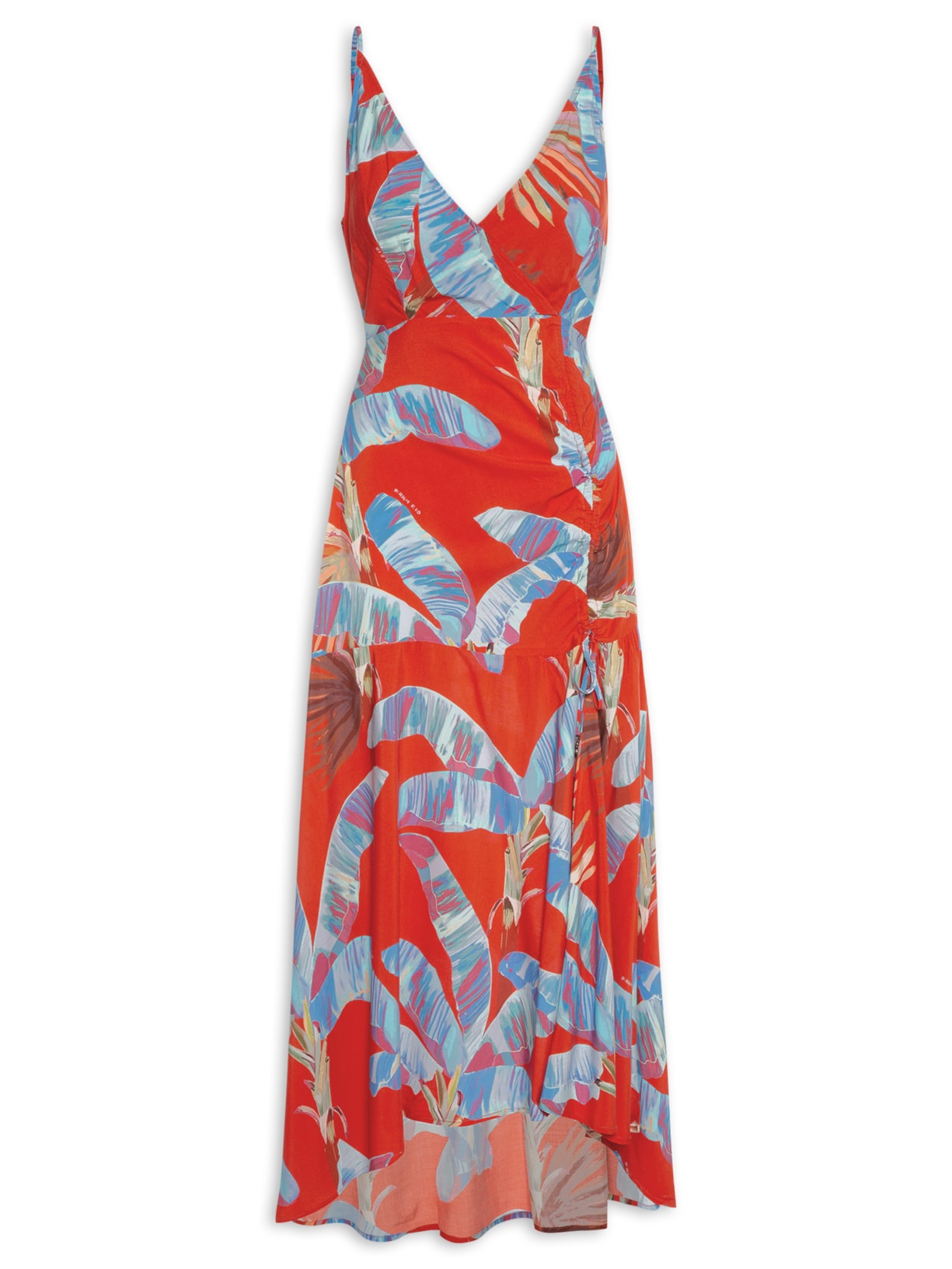 Vestido Drapeado Selva Doce Vermelho Farm