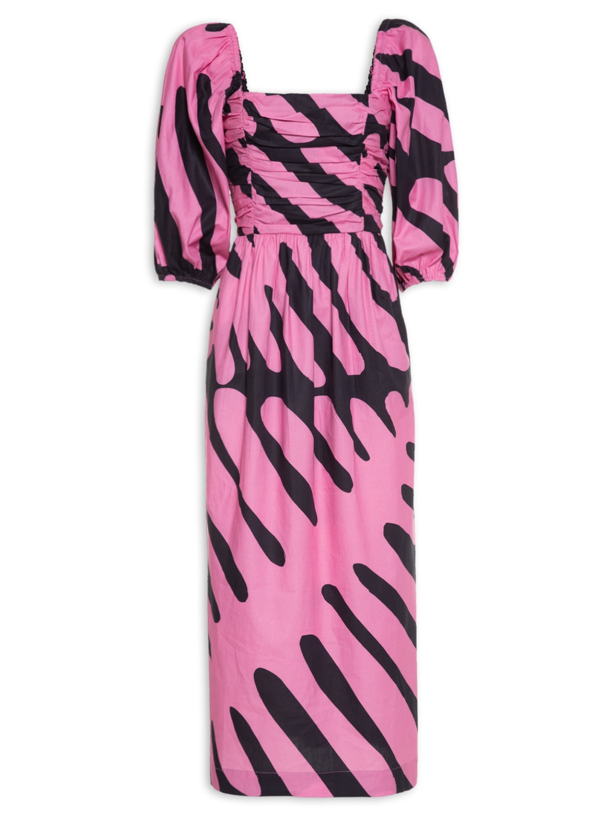 Vestido Drapeado Splash - Rosa