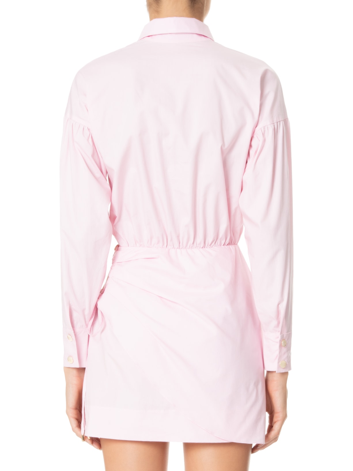 Vestido Drapeado Tricoline Rosa Lilly Sarti