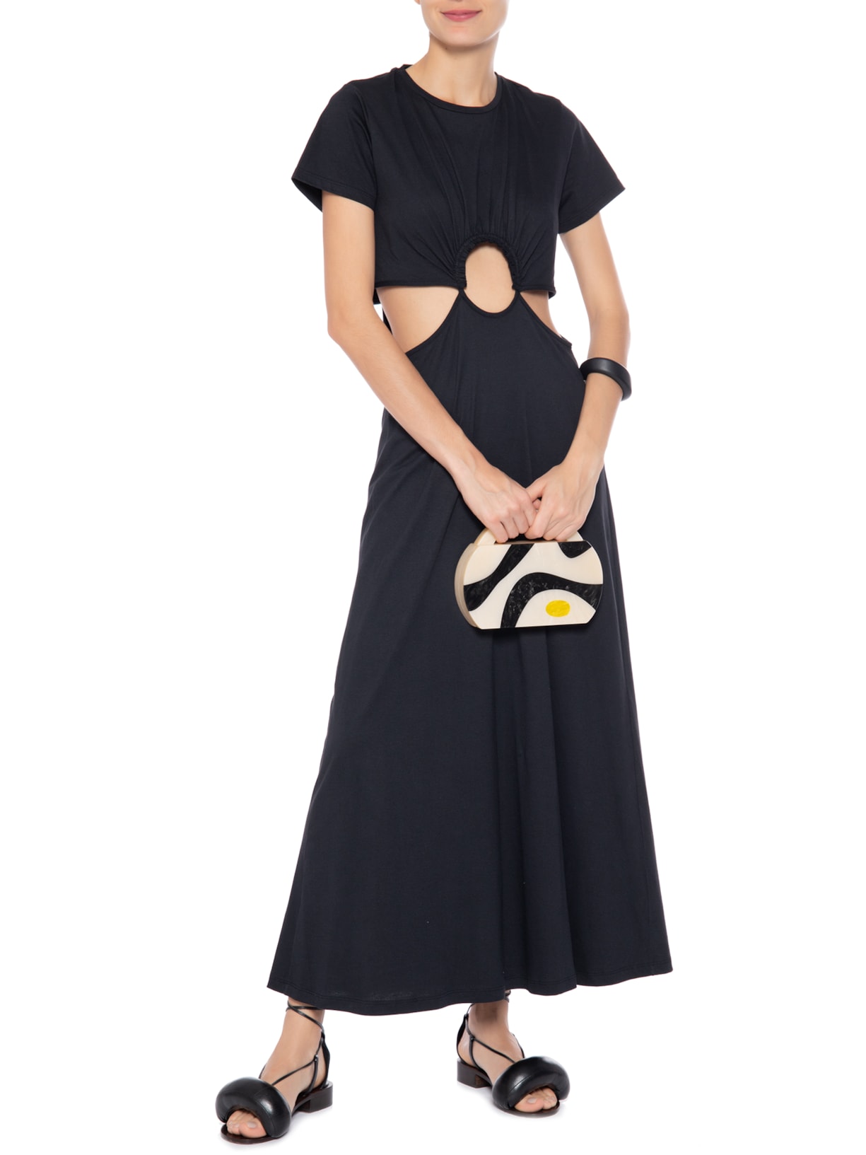 Vestido Dress Malha Villi Preto Paula Raia