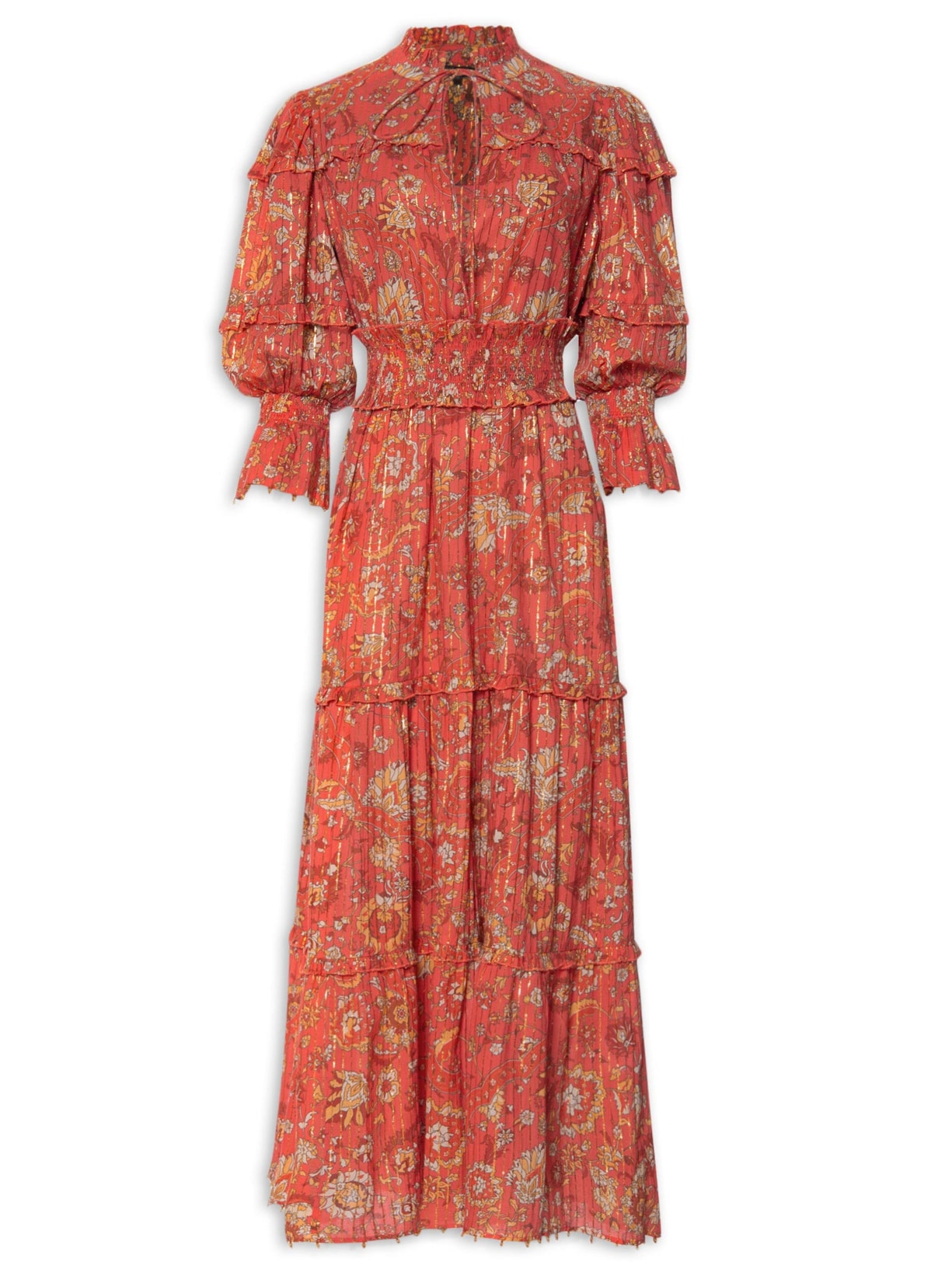 Vestido Ellen Manga - Vermelho