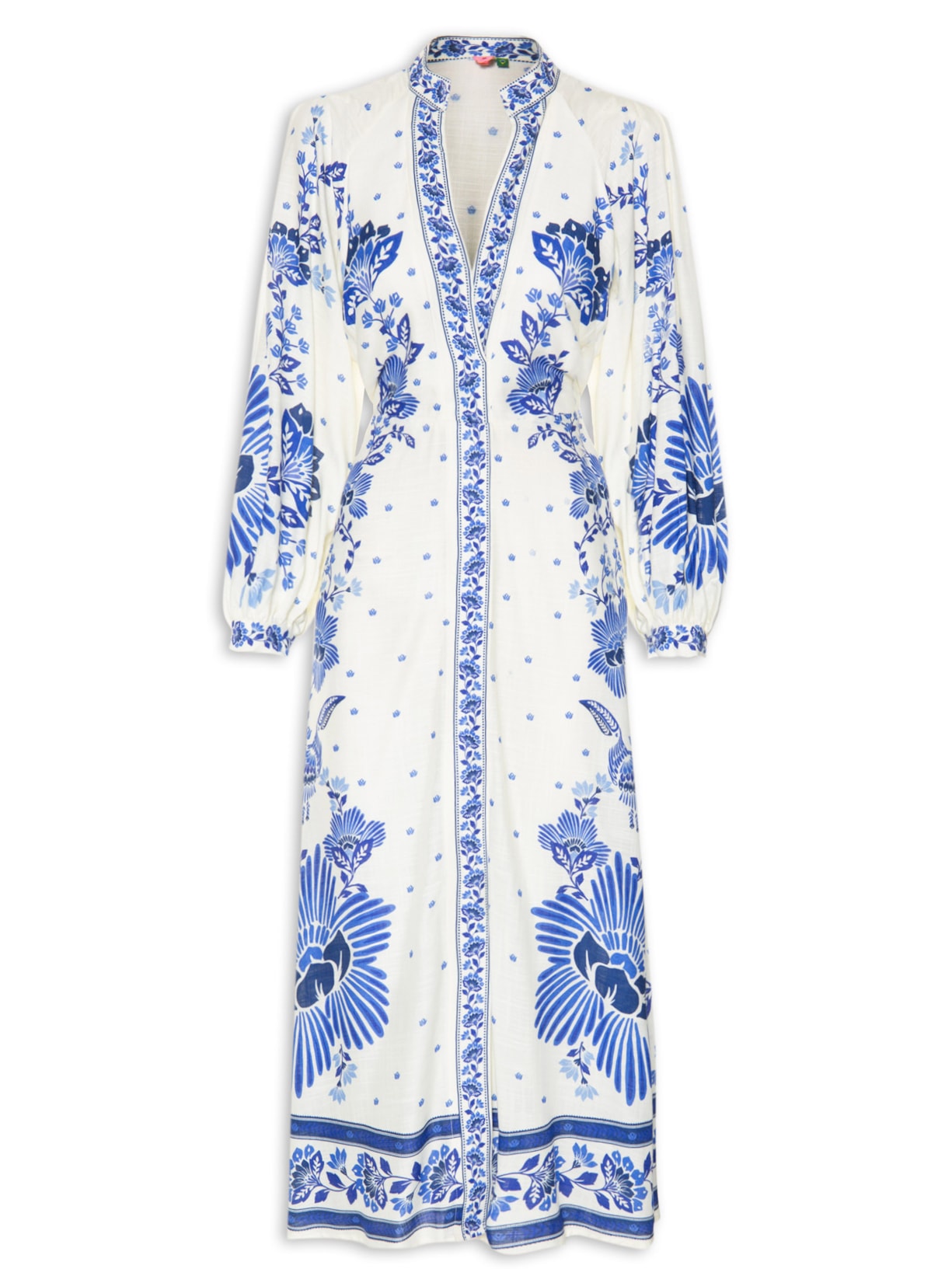 Vestido Em Flor Engenharia - Azul