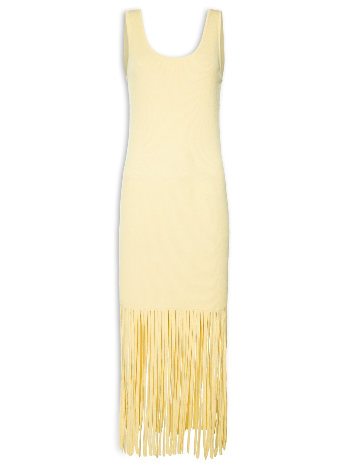 Vestido Em Franjas - Amarelo