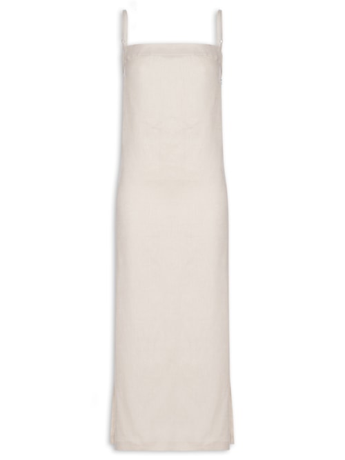 Vestido Em Linho - Bege