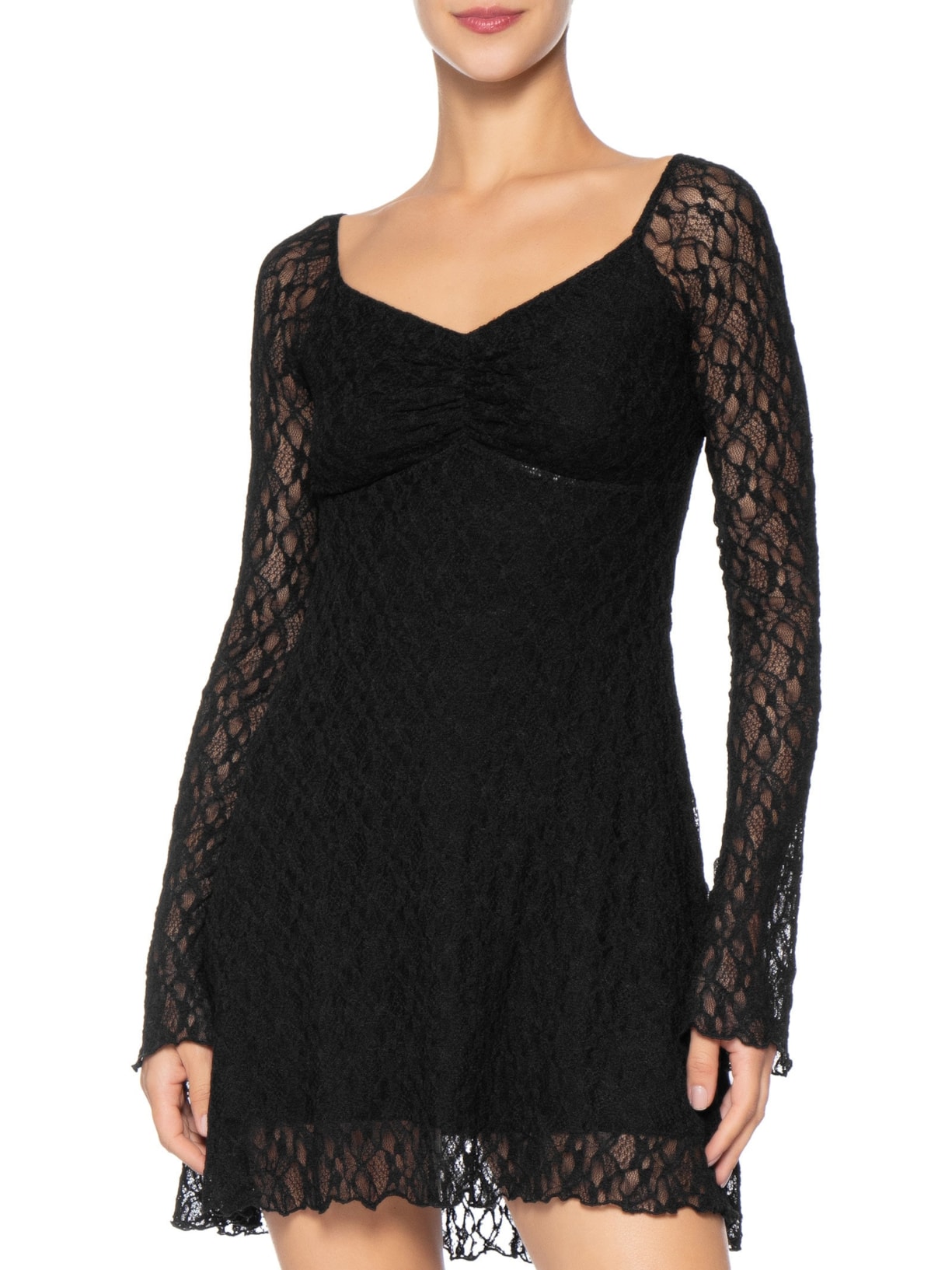 Vestido Em Renda Preto Market 33