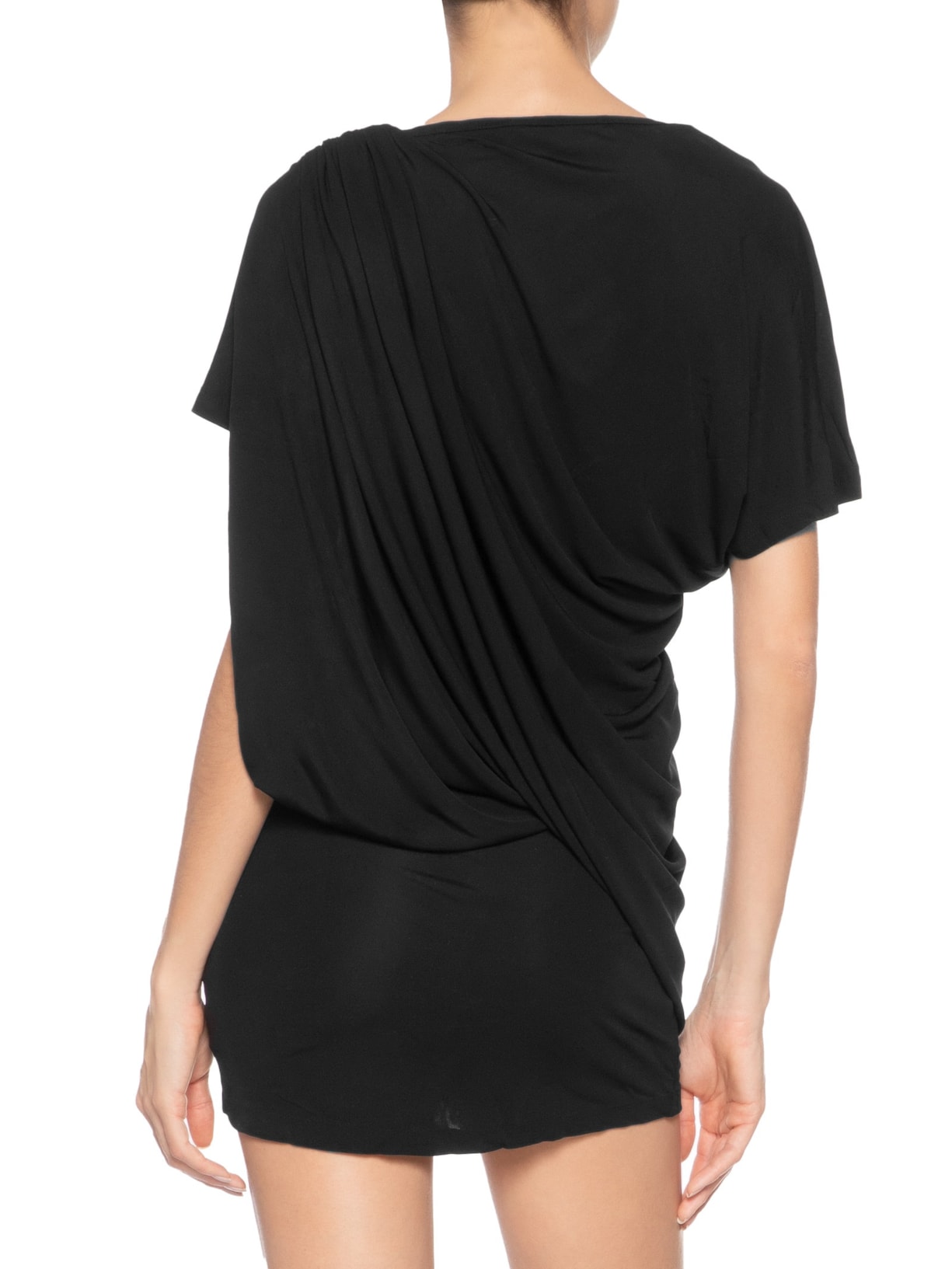 Vestido Encased Nature Resin Draped Jersey Preto Christopher Esber