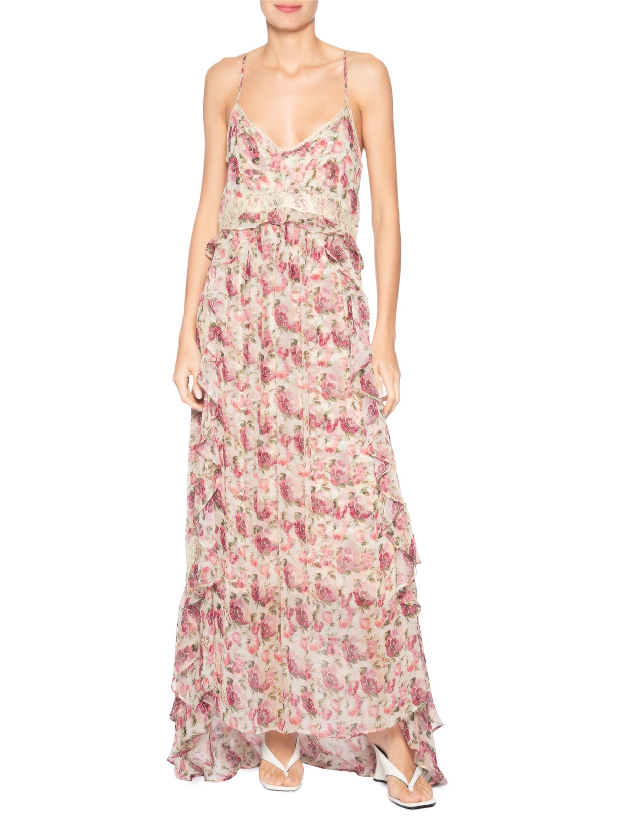 Vestido English Roses I26 Rosa Mixed