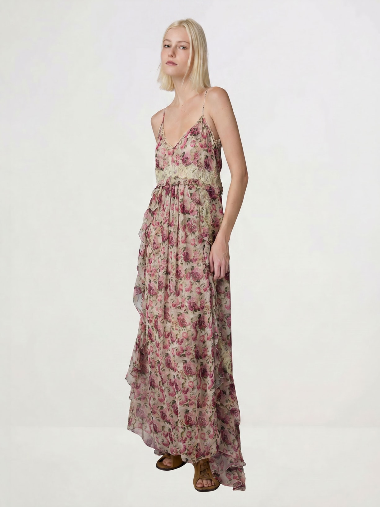 Vestido English Roses I26 Rosa Mixed