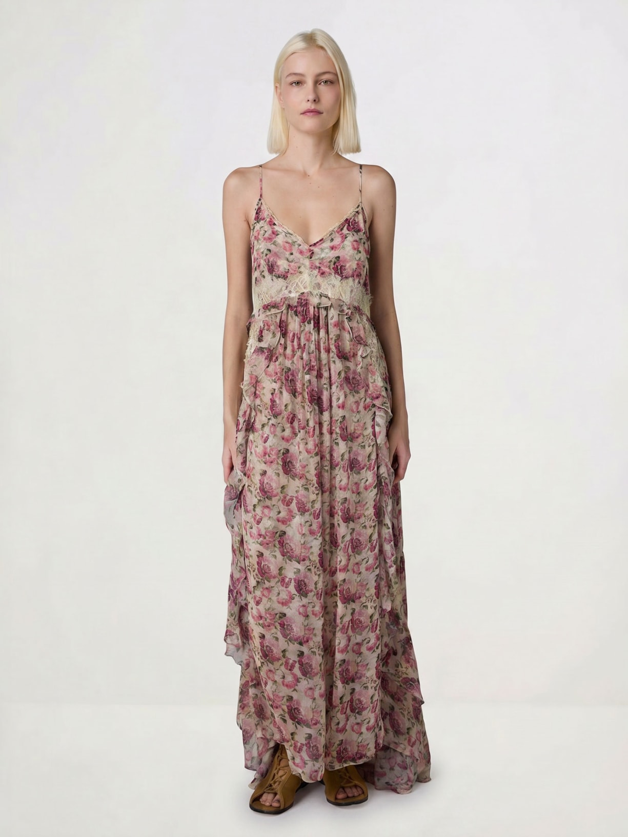 Vestido English Roses I26 Rosa Mixed