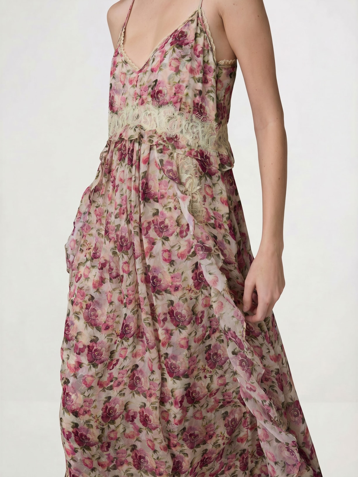 Vestido English Roses I26 Rosa Mixed