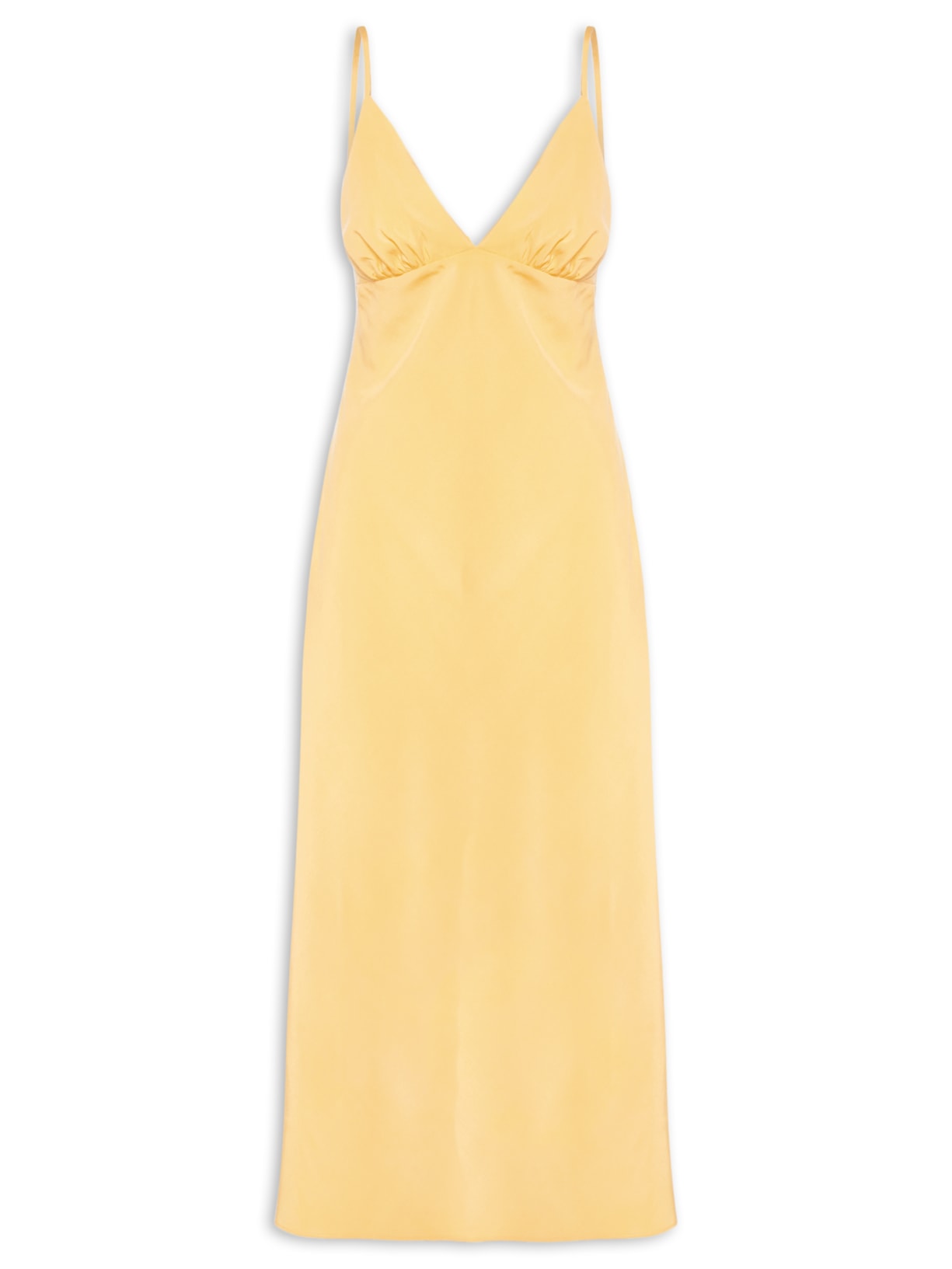 Vestido Enviesado Midi Amarelo Farm