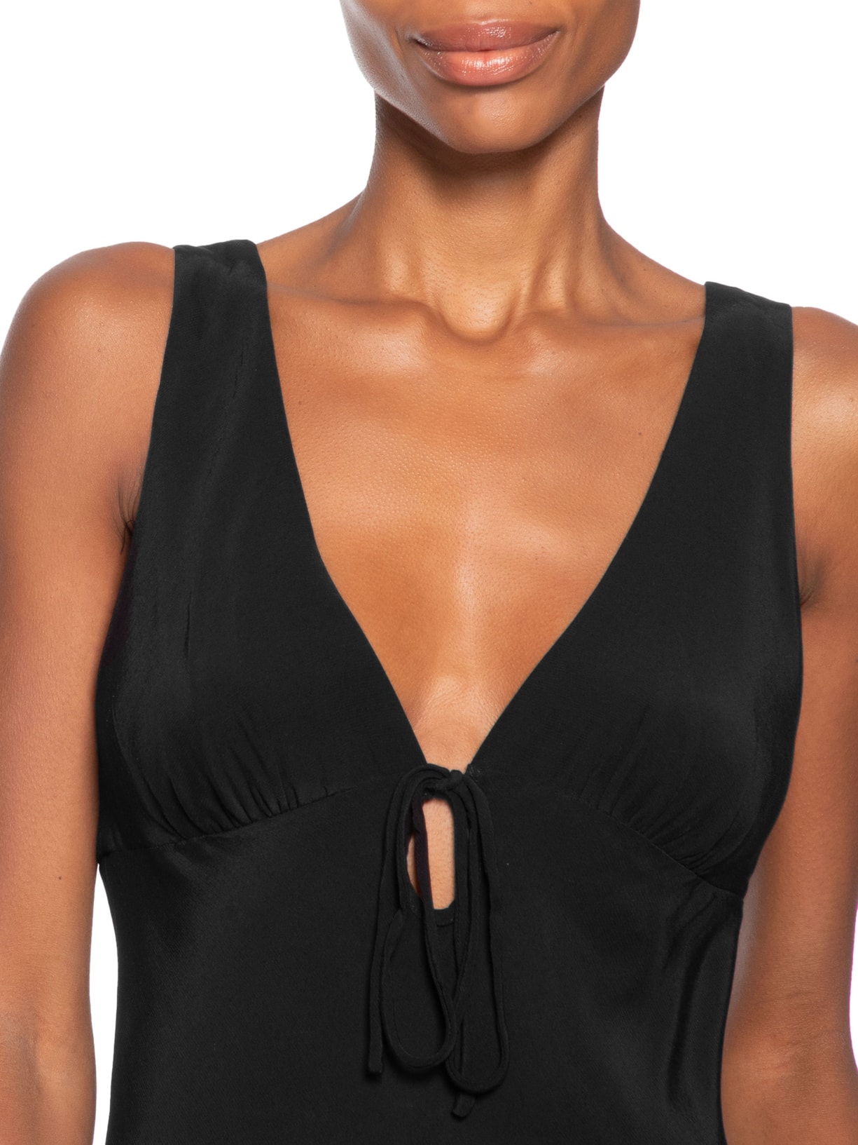 Vestido Enviesado Midi Preto Farm