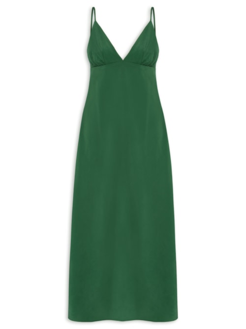 Vestido Enviesado Midi - Verde