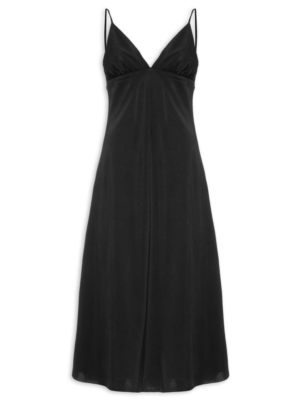Vestido Enviesado Midi – Preto Farm