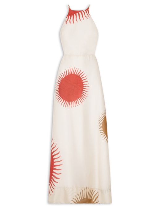 Vestido Enviesado Sol Claro - Bege