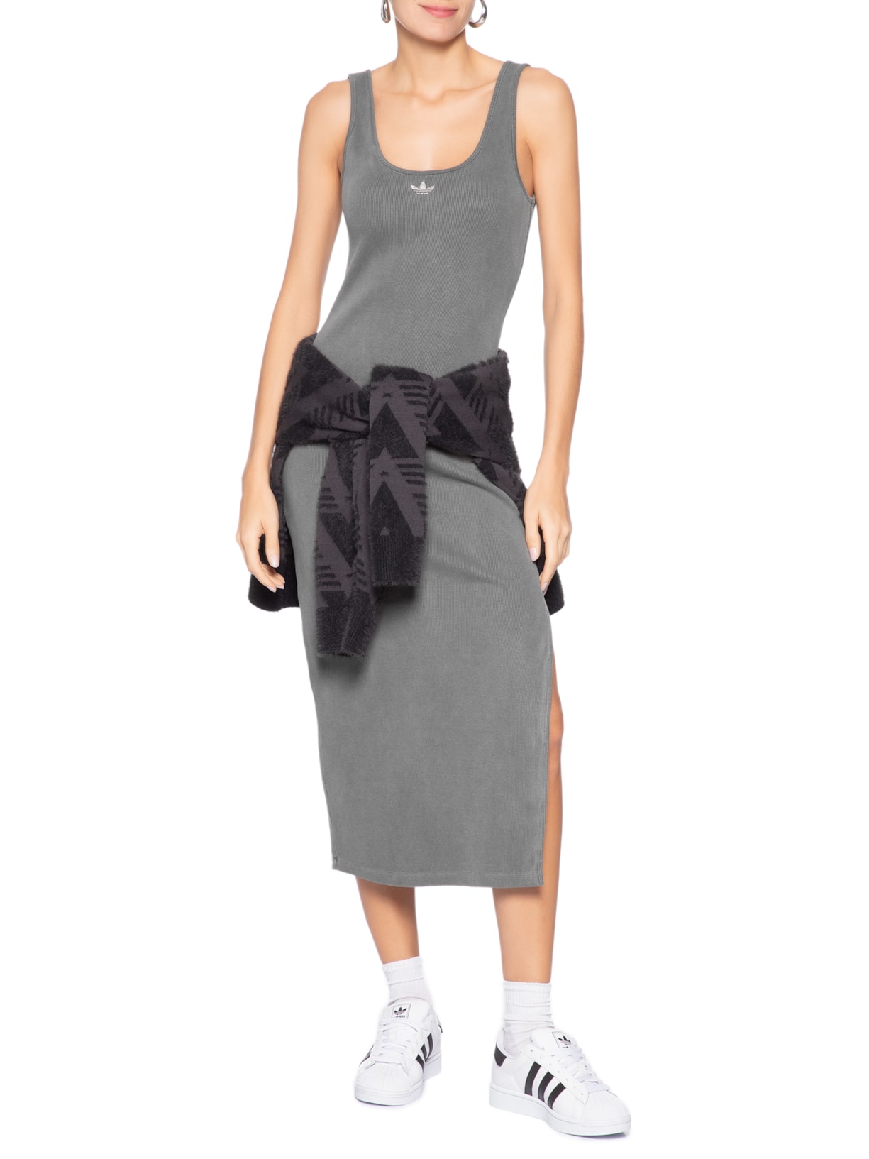 Vestido Essentials Rib Preto Adidas Originals