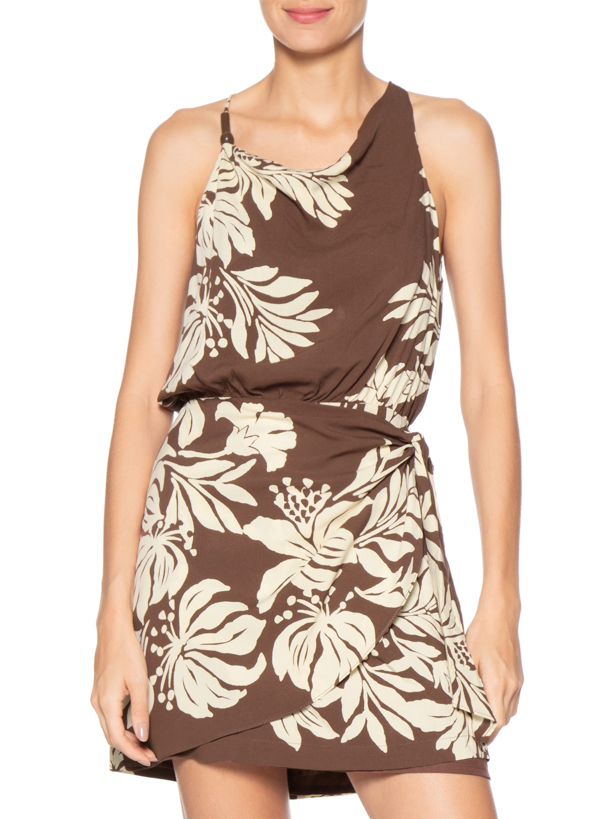 Vestido Estampa Bela Flor Marrom Dress To