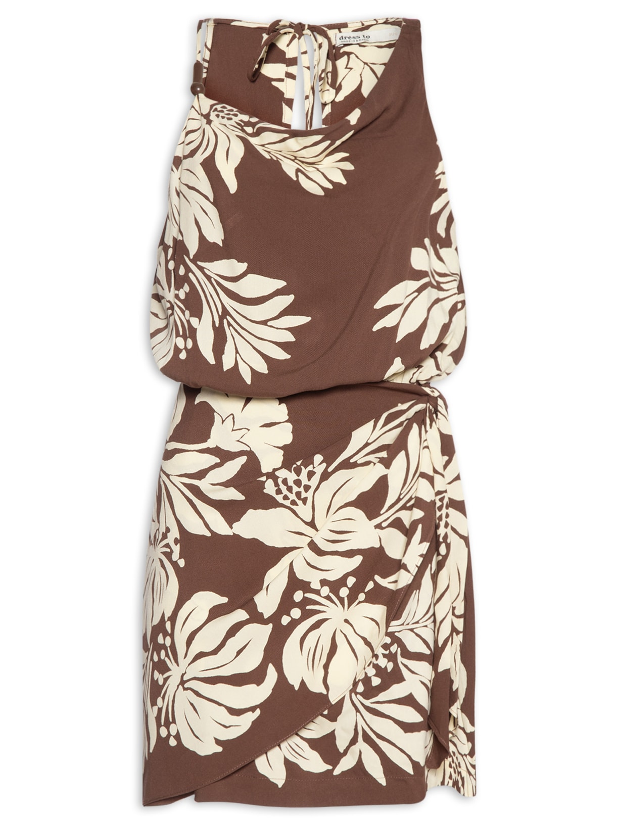 Vestido Estampa Bela Flor Marrom Dress To