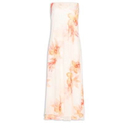 Vestido Estampa Beta Alça Removível - Rosa