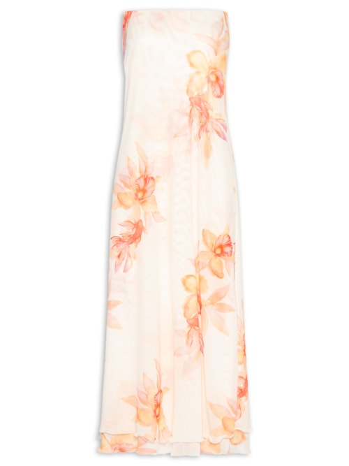 Vestido Estampa Beta Alça Removível - Rosa