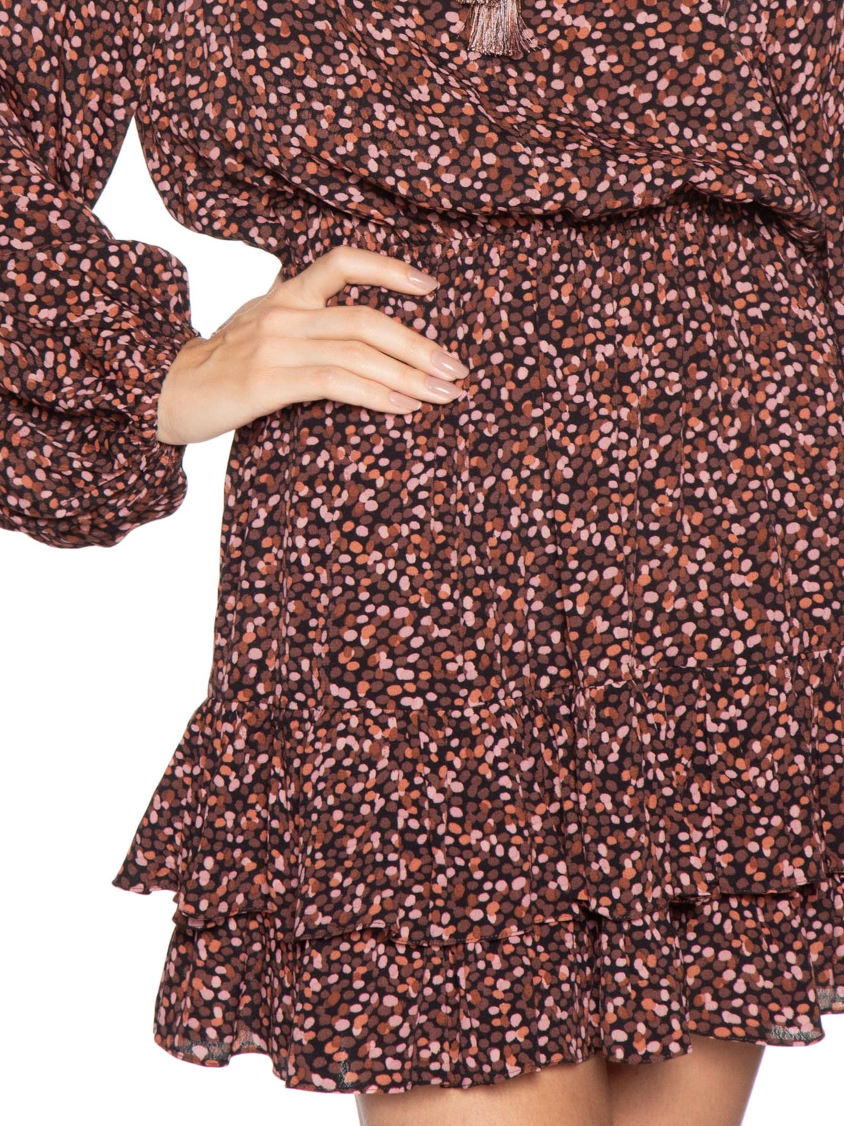 Vestido Estampa Céu Noturno Marrom Dress To