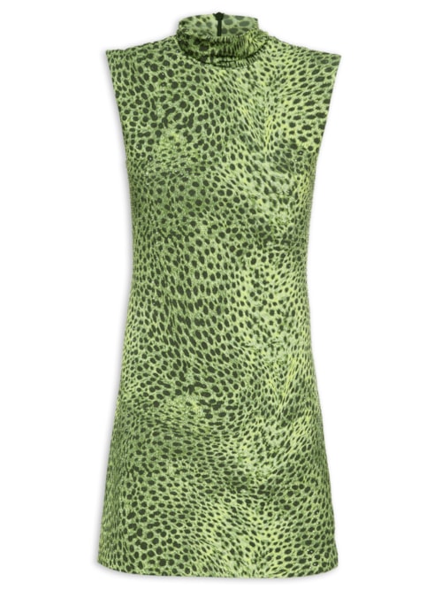 Vestido Estampa Com Strass - Verde