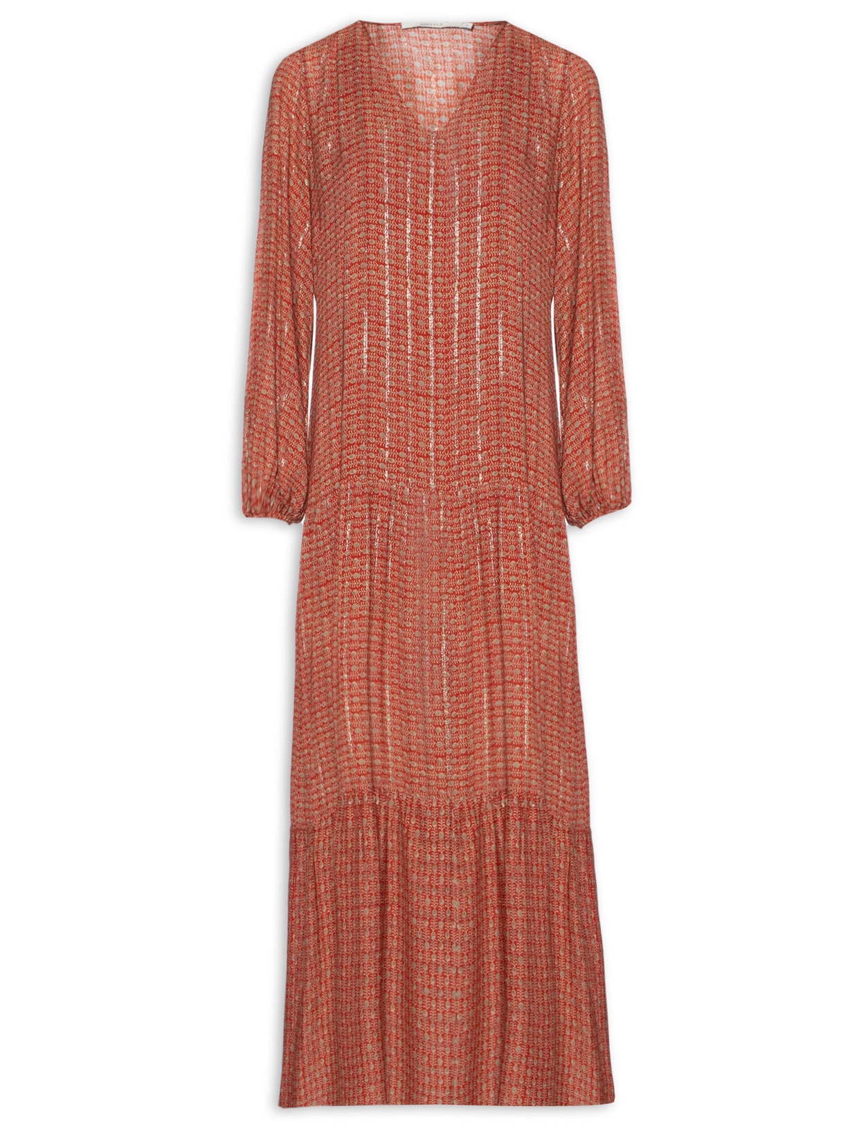 Vestido Estampa Dehli - Vermelho