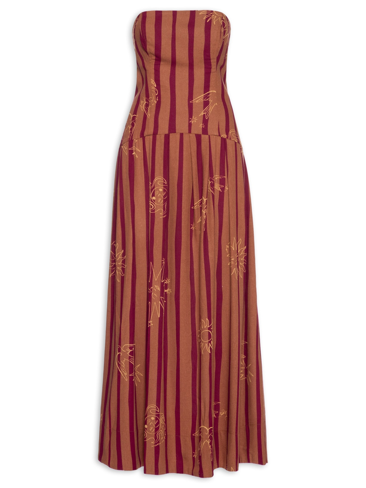 Vestido Estampa Encanto - Marrom