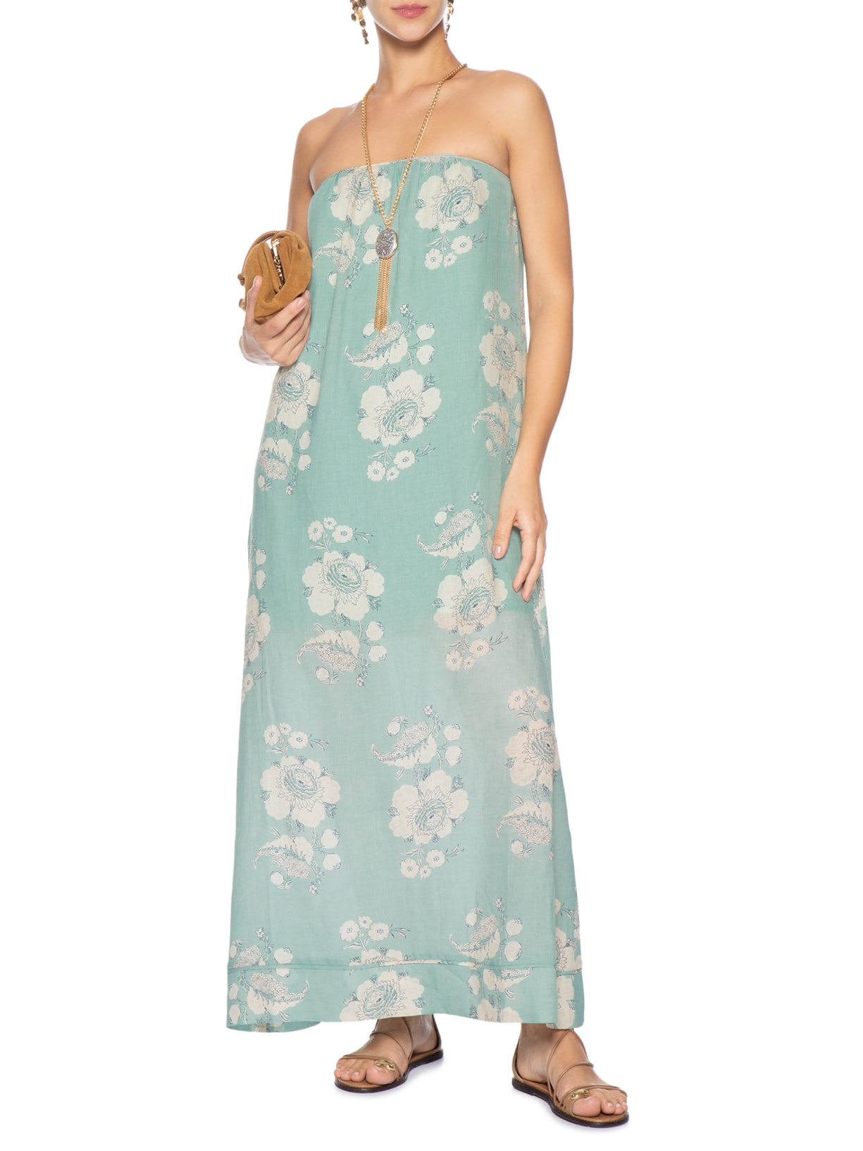 Vestido Estampa Fleur B Azul Maria Filó