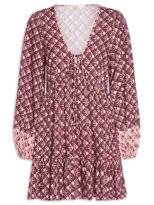 Vestido Estampa Floriluz Mix - Rosa