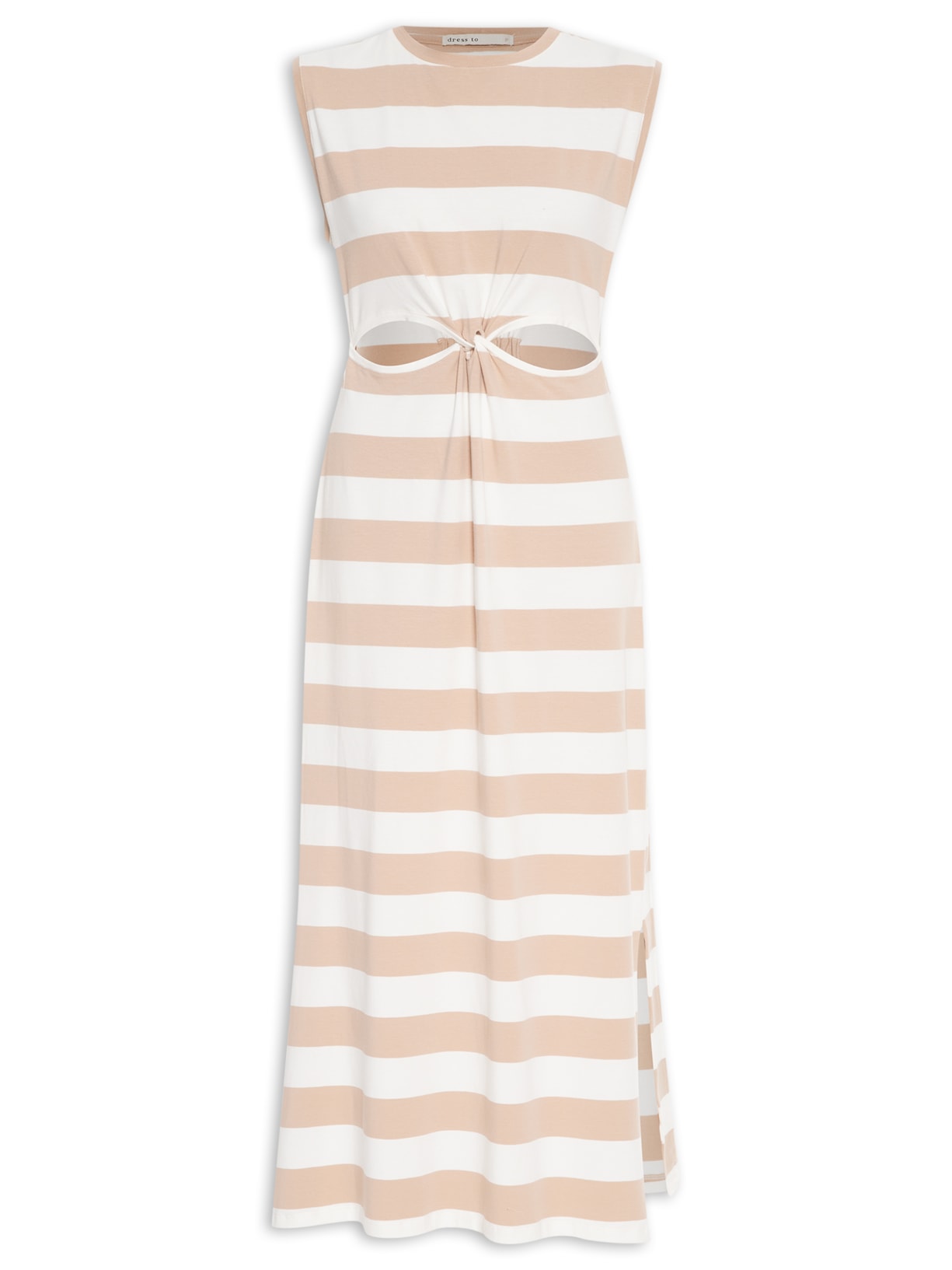 Vestido Estampa Listra Bege Dress To