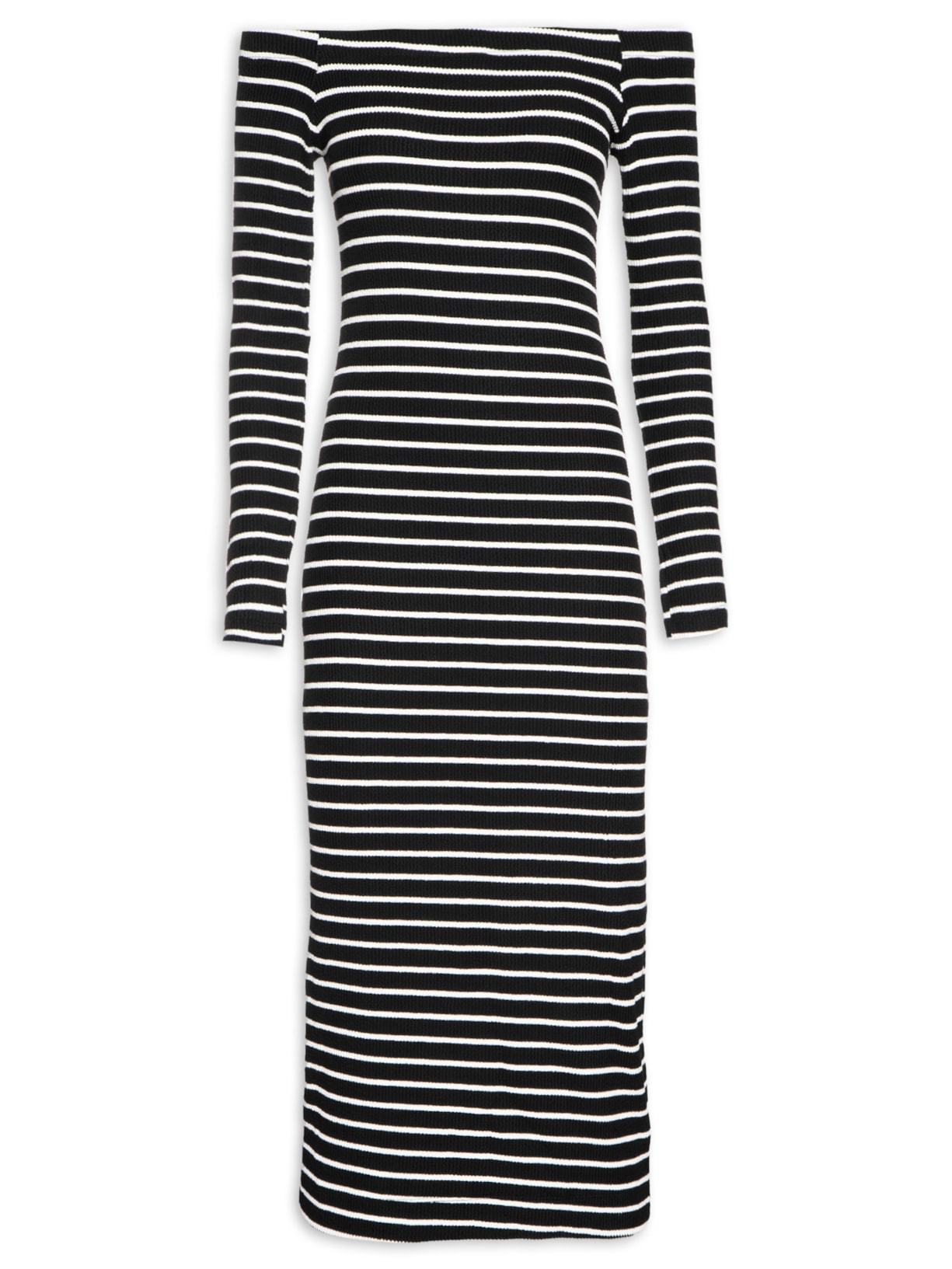 Vestido Estampa Listra - Preto