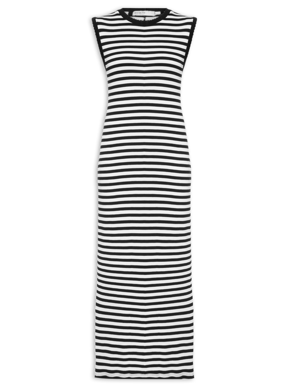 Vestido Estampa Listra - Preto