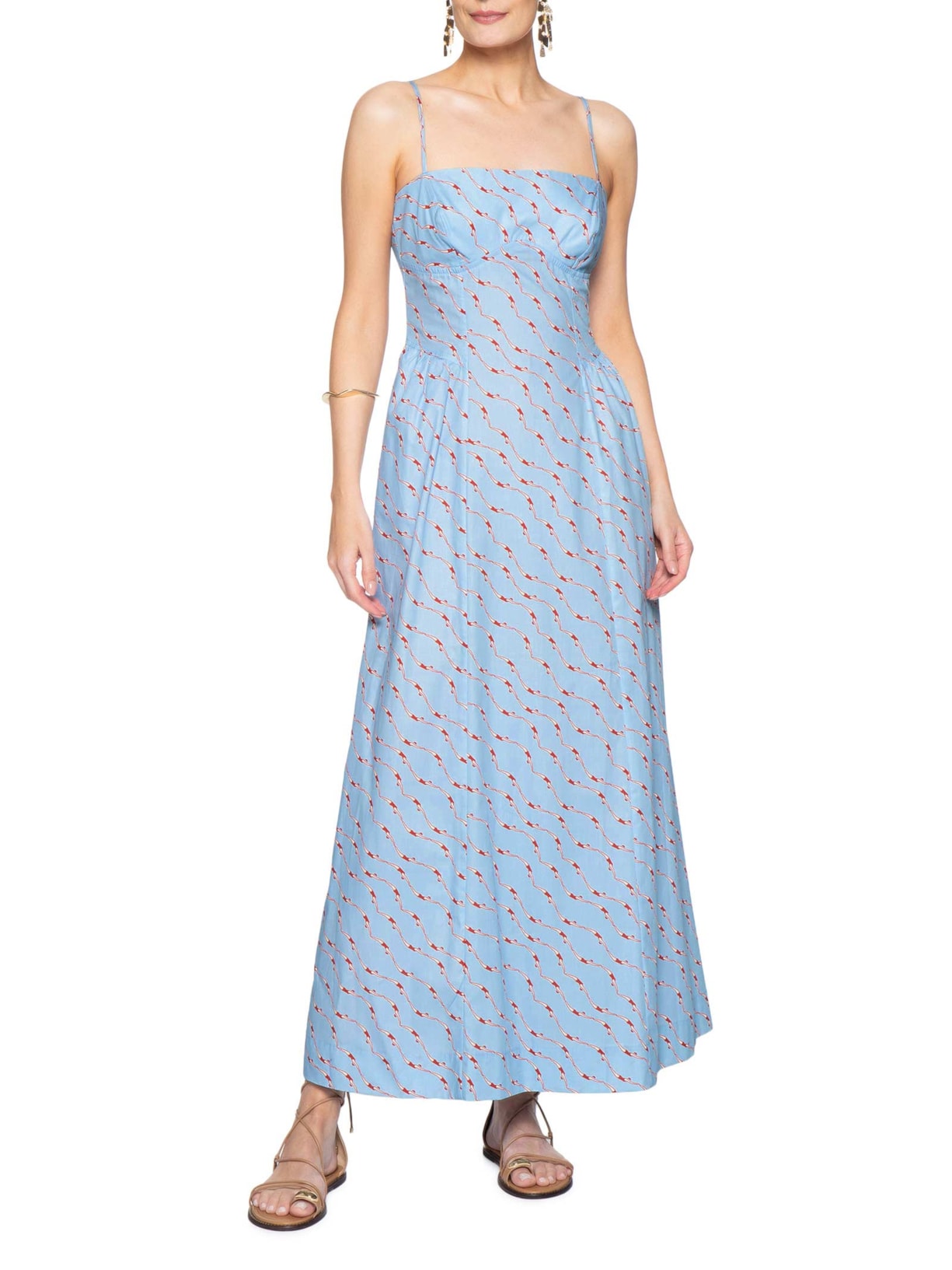 Vestido Estampa Nadadoras Azul Dress To