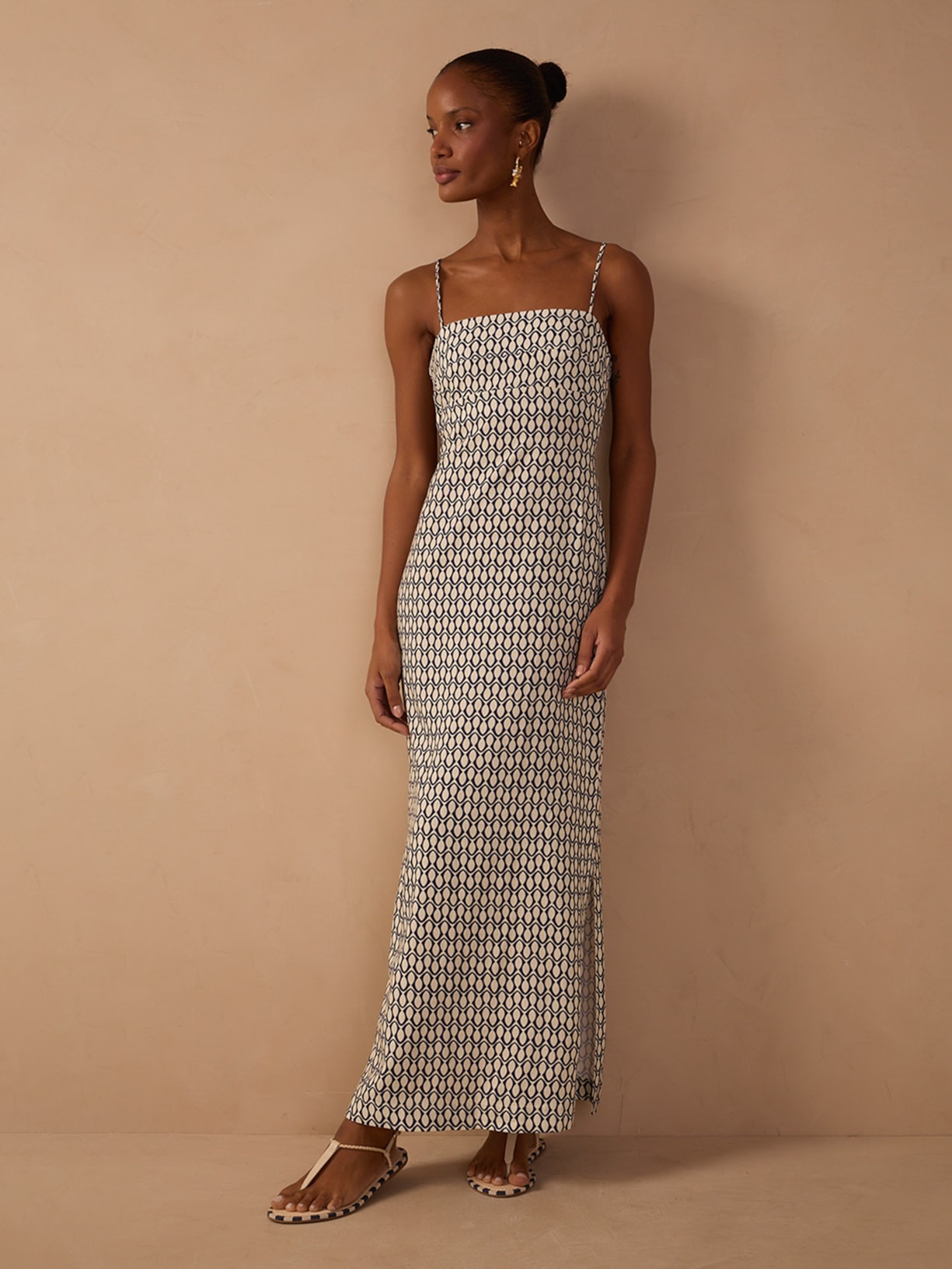 Vestido Estampa Trama Do Mar Azul Dress To