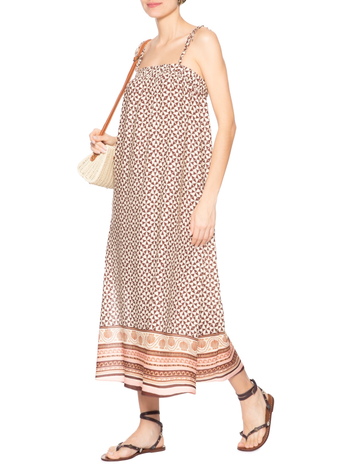 Vestido Estampado Solstício Marrom Dress To