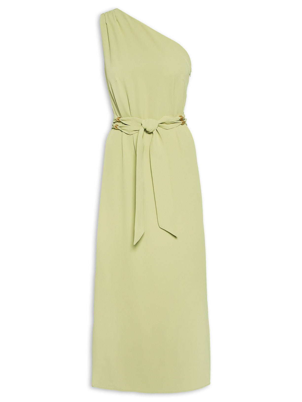 Vestido Evasê Um Ombro Só - Verde