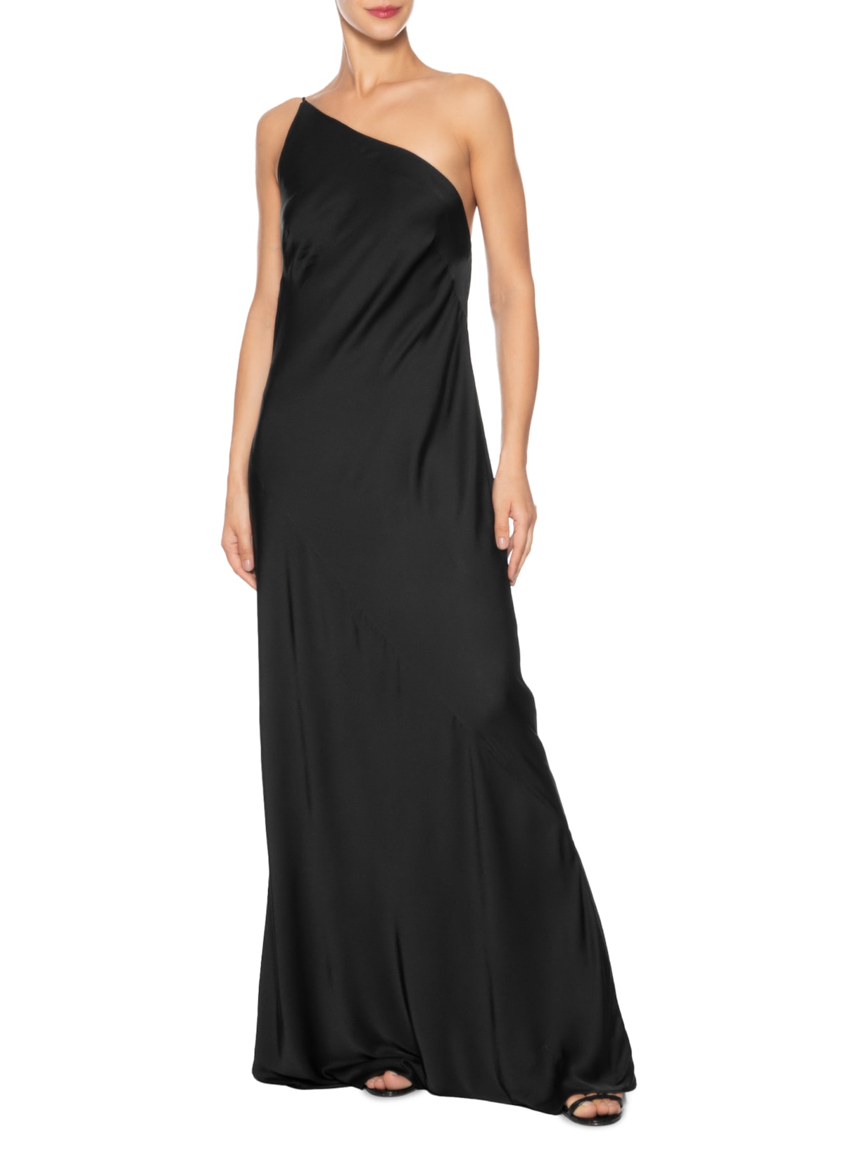 Vestido Faixa Cetim Preto Dress To