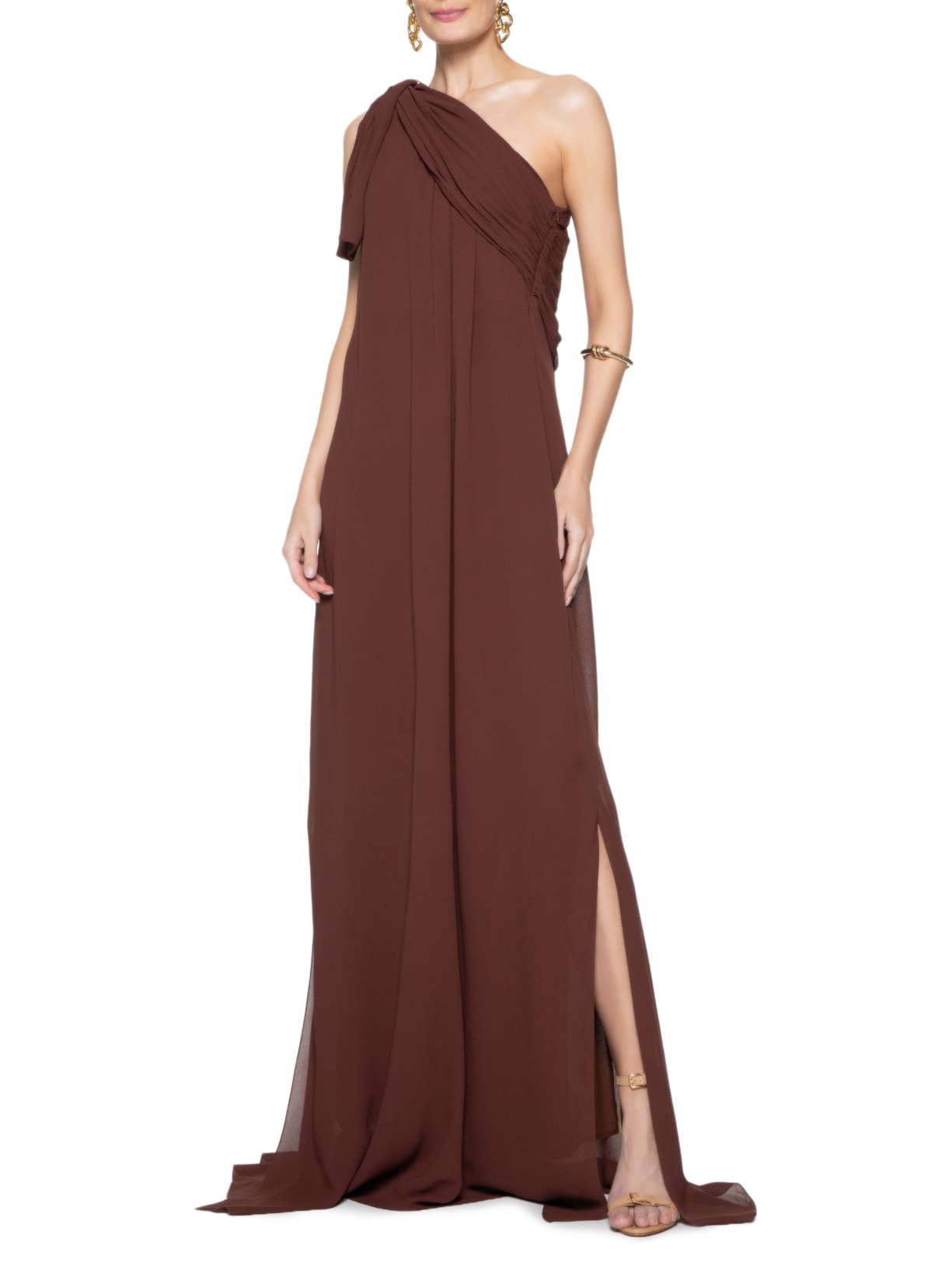 Vestido Faixas Marrom  Animale