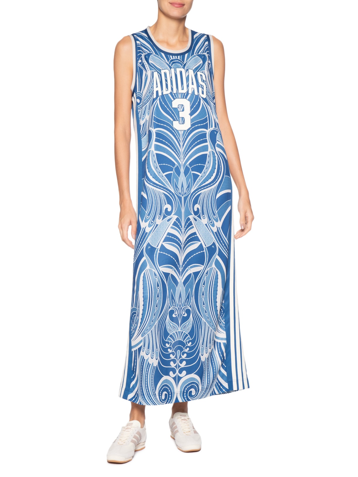 Vestido Farm Prm Azul Adidas + Farm