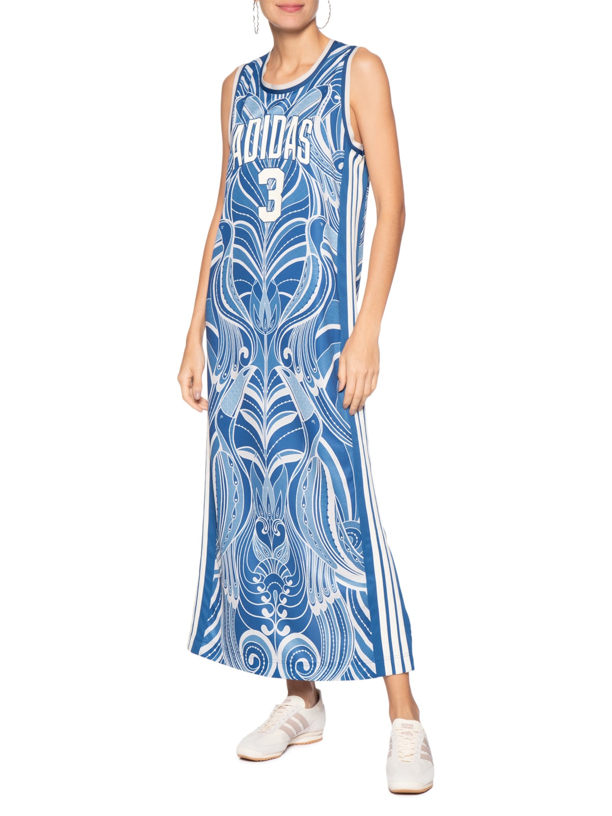 Vestido Farm Prm Azul Adidas + Farm