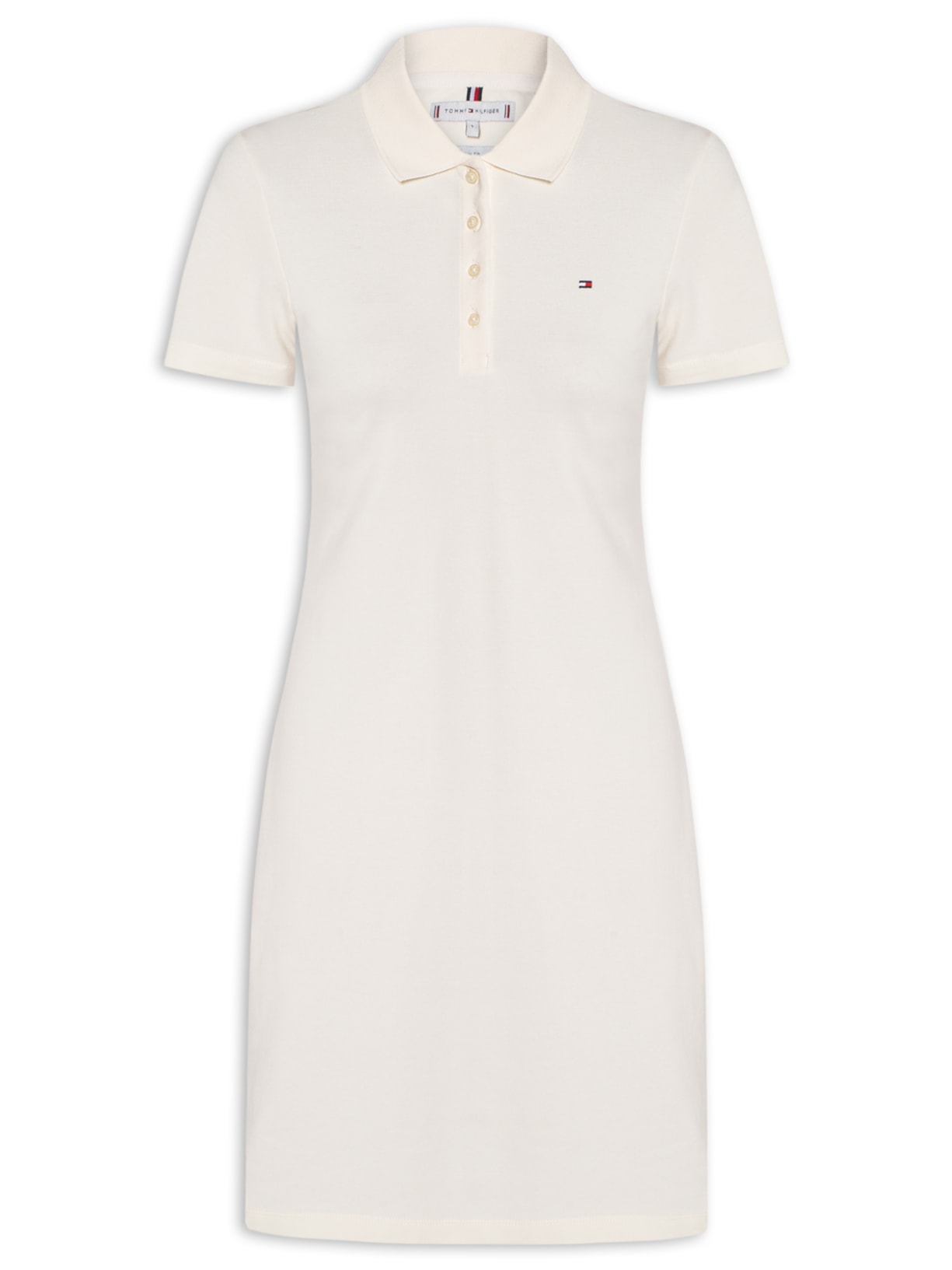Vestido Feminino 1986 Slim Piquet Polo Dress SS - Branco