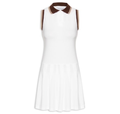 Vestido Feminino Curto Com Pregas - Off White