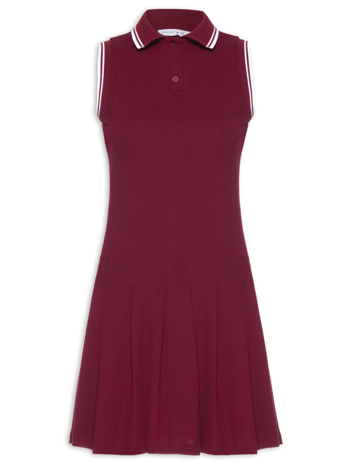Vestido Feminino Curto Com Pregas - Vermelho