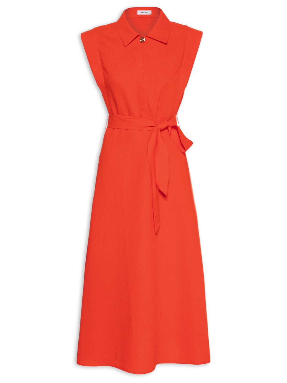 Vestido Feminino Gola Esporte Amarração Central - Vermelho