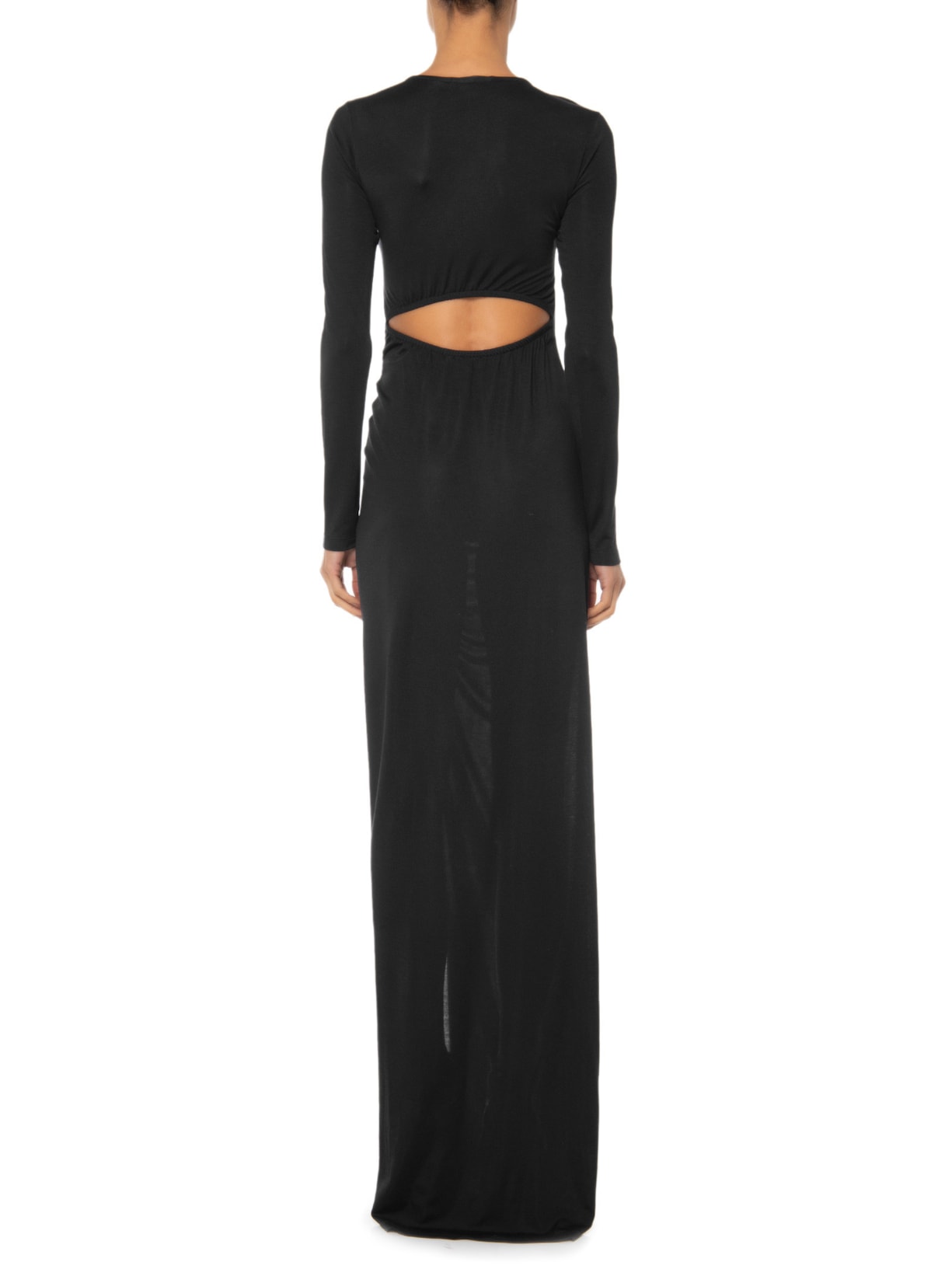 Vestido Feminino Longo Decote Lateral Em Malha Preto '2Essential