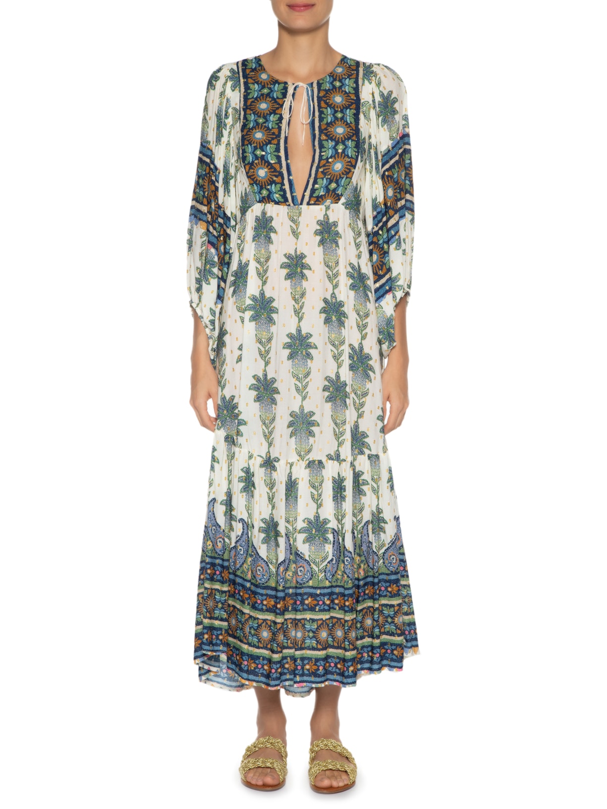 Vestido Feminino Longo Sonho De Abacaxi Off-white Farm