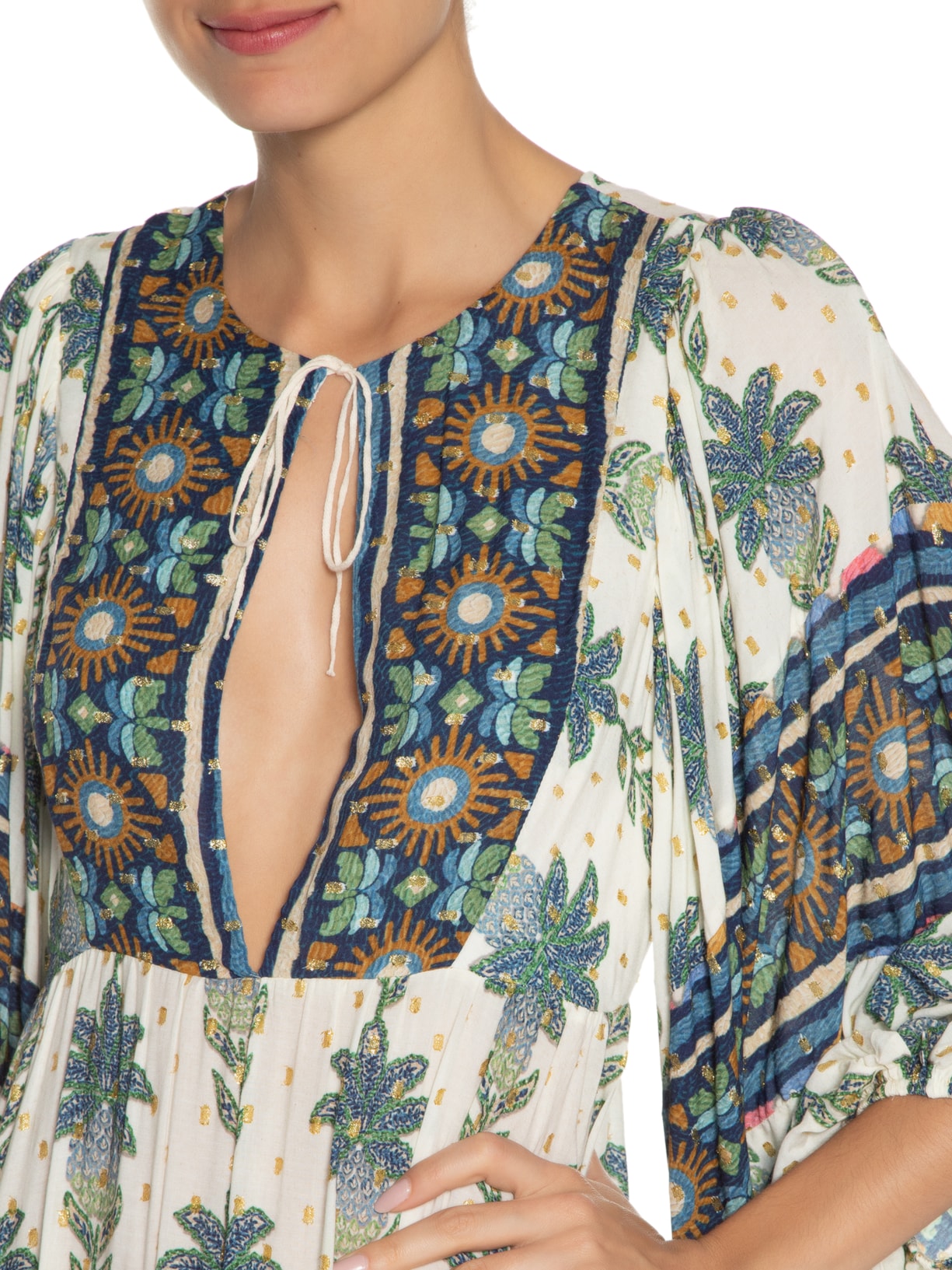 Vestido Feminino Longo Sonho De Abacaxi Off-white Farm